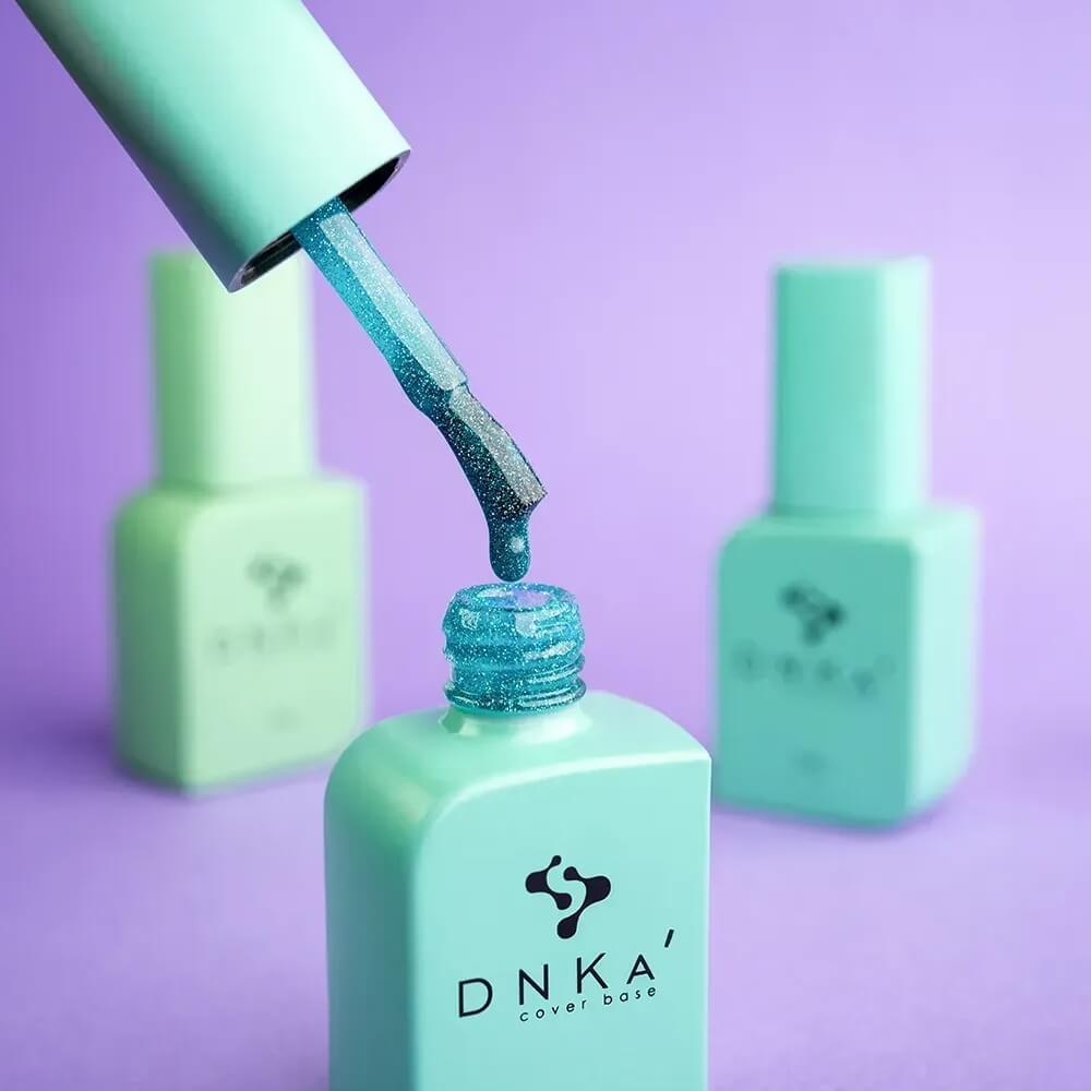 12ml — DNKa Cover Base #0089 Impuls — bottle paired with DNKa top coat, turquoise base