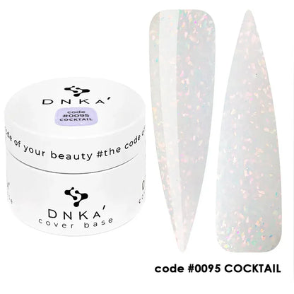 DNKa Cover Base #0095 Cocktail — bottle paired with DNKa top coat, milky gold leaf base