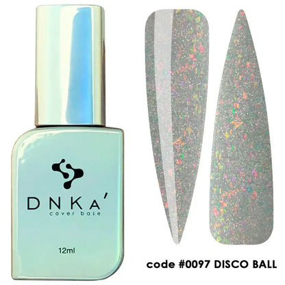 DNKa Cover Base #0097 Disco Ball — closed bottle, reflective silver with flakes