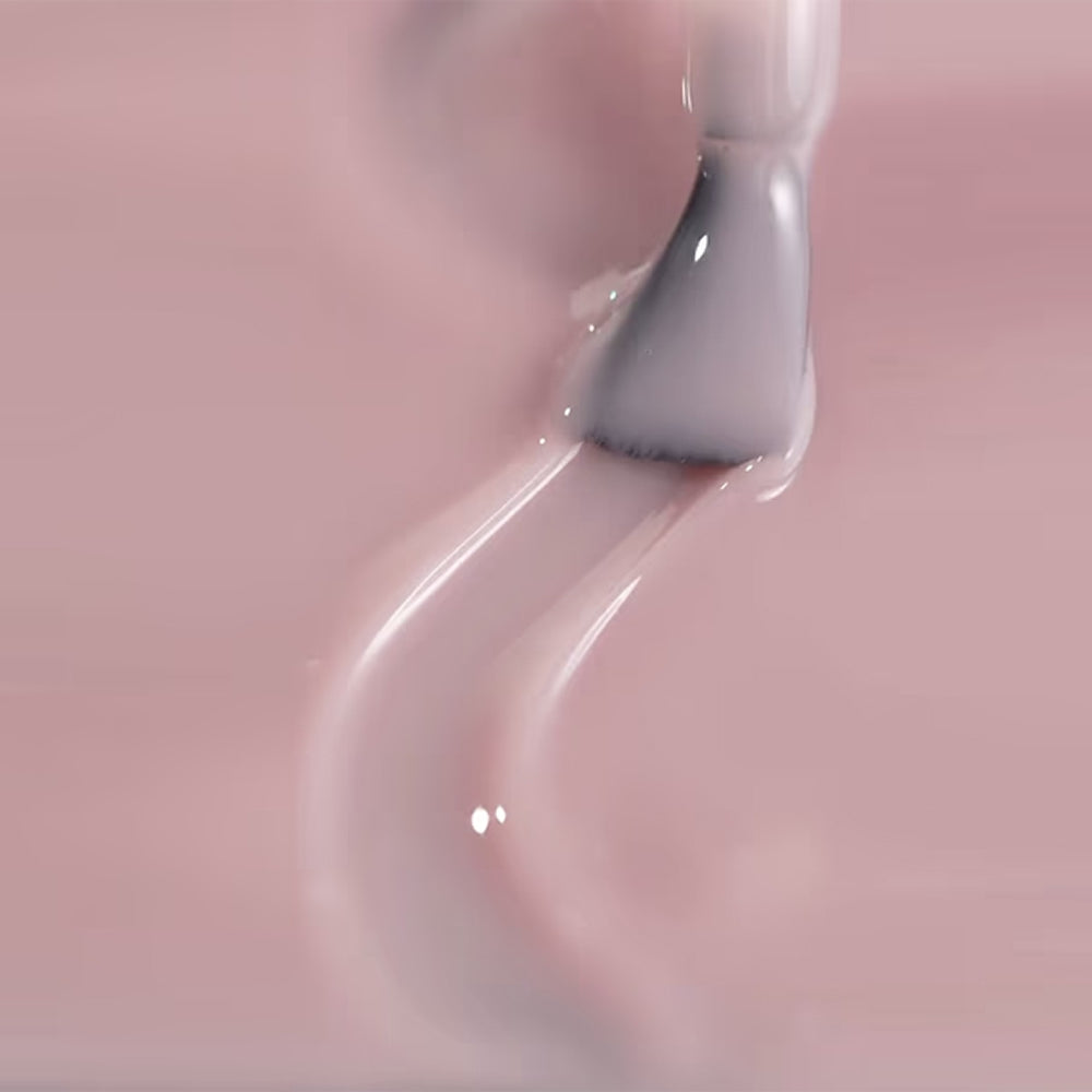 DNKa Fast Gel #0011 Oxford — French manicure using smoky lilac base