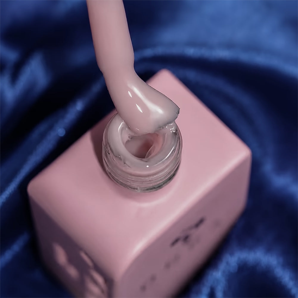 DNKa Fast Gel #0013 Oxford — open bottle with brush, pink gel texture