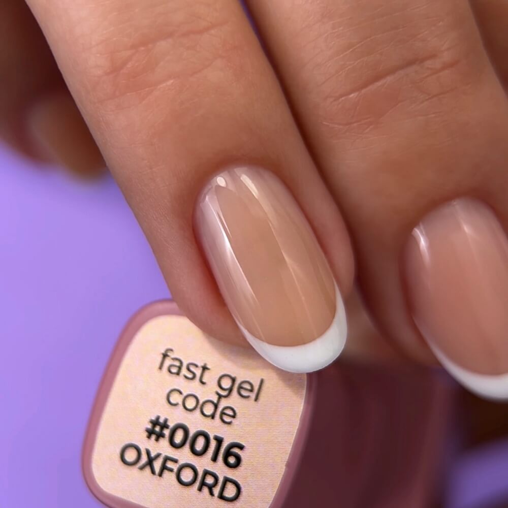 DNKa Fast Gel #0016 Oxford — label close-up, creamy beige shade