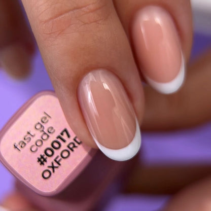 DNKa Fast Gel #0017 Oxford — full manicure, soft nude pink tone