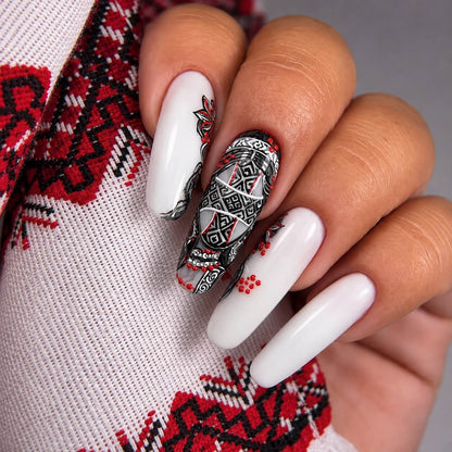 5ml — DNKa Gel Paint Ethno Red — fine line detail on nail tip