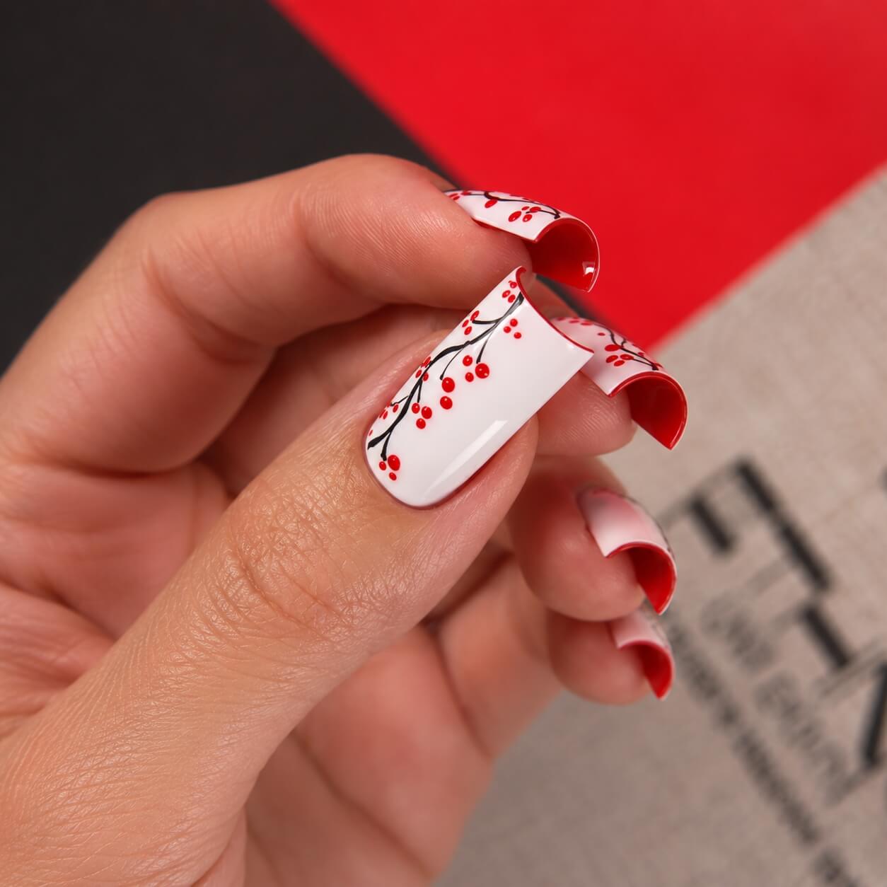 DNKa Gel Paint Ethno White — fine line detail on nail tip