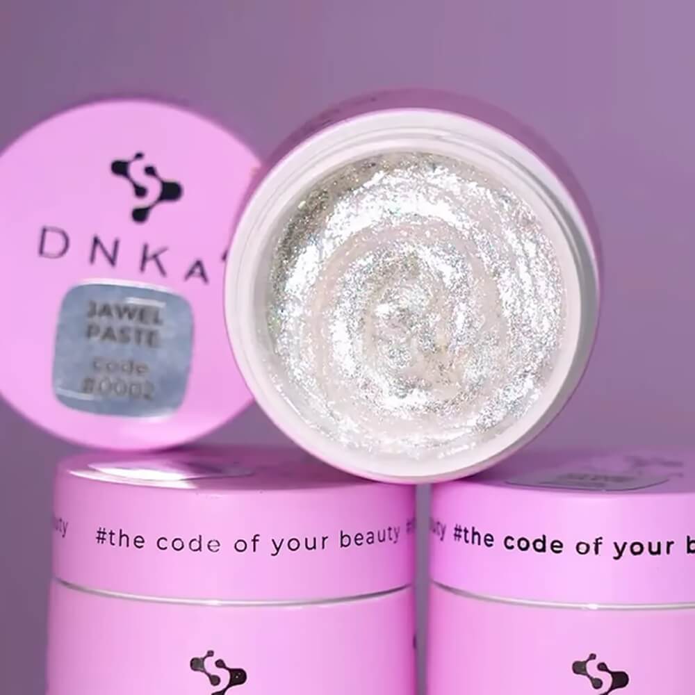 DNKa Gel Paste #0002 — label close-up, pearlescent white shade