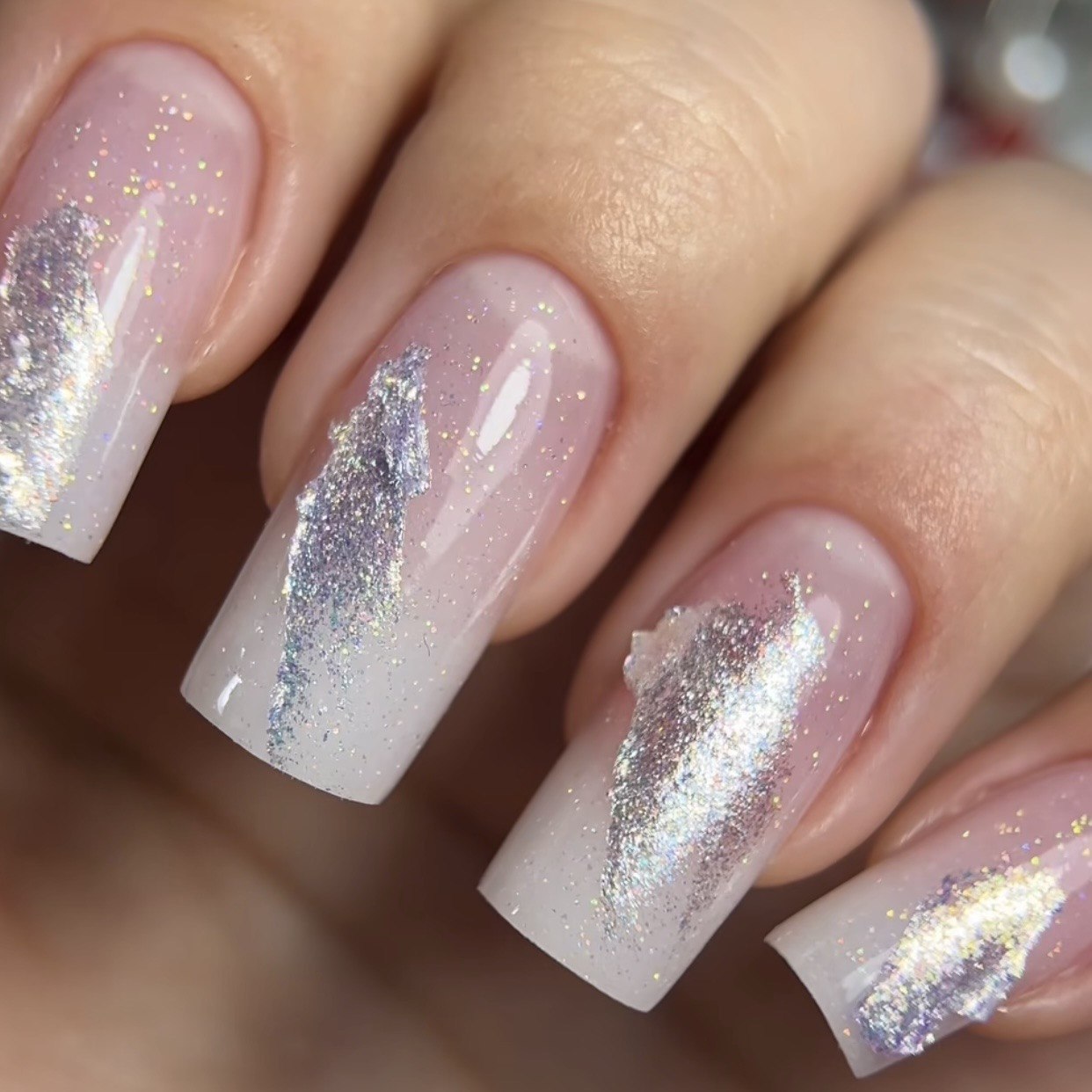 5ml — DNKa Gel Paste #0003 — full nail art design using lilac texture