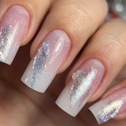5ml — DNKa Gel Paste #0003 — full nail art design using lilac texture