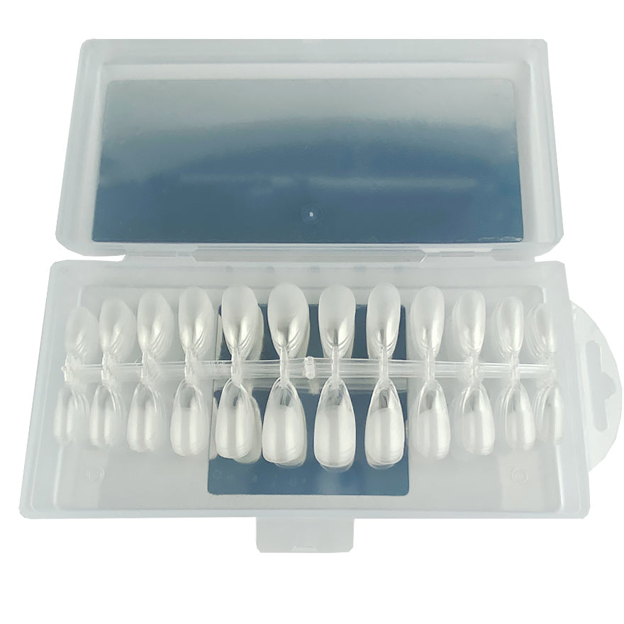 240pcs — DNKa Professional Nail Gel Tips Almond — finished extension before color