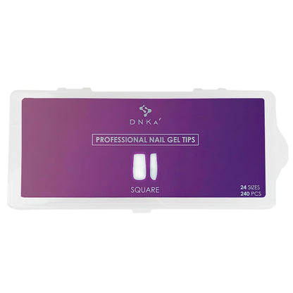 DNKa Professional Nail Gel Tips Square — tip applied to natural nail