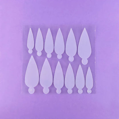DNKa Professional Nail Molds #0001 — size range laid out