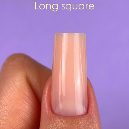 DNKa Top Nail Forms Long Square — single form close-up, guide lines visible