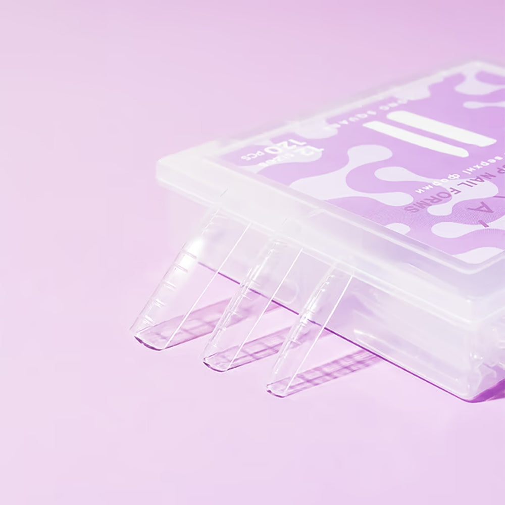 DNKa Top Nail Forms Long Square — form applied to nail during modeling
