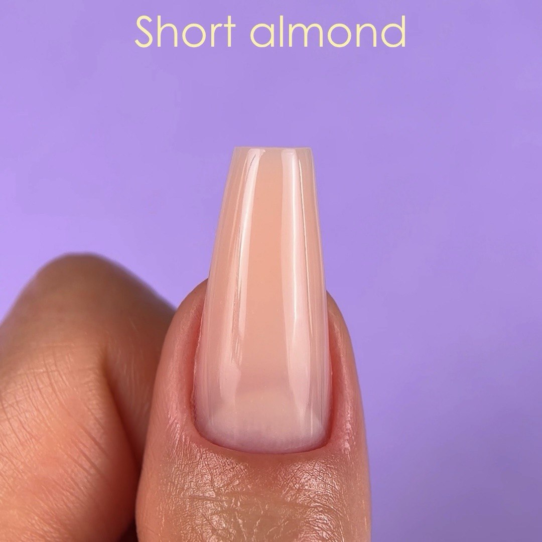 120pcs — DNKa Top Nail Forms Short Almond — box paired with DNKa Builder Gel