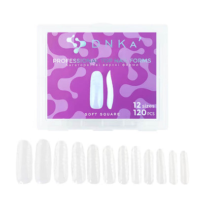 DNKa Top Nail Forms Soft Square — full box, 12 sizes