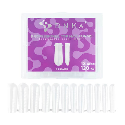 DNKa Top Nail Forms Square — full box, 12 sizes