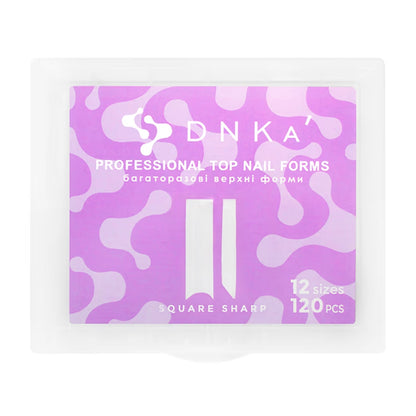 DNKa Top Nail Forms Square Sharp — full box, 12 sizes