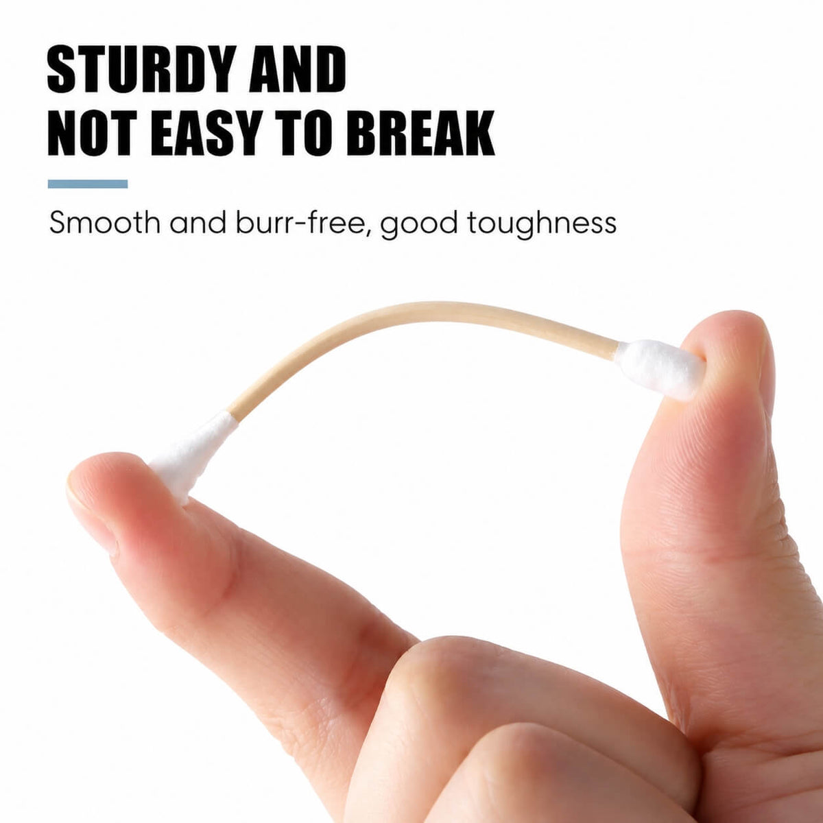 Pack of 100 cotton swab sticks with a cotton tip on both ends