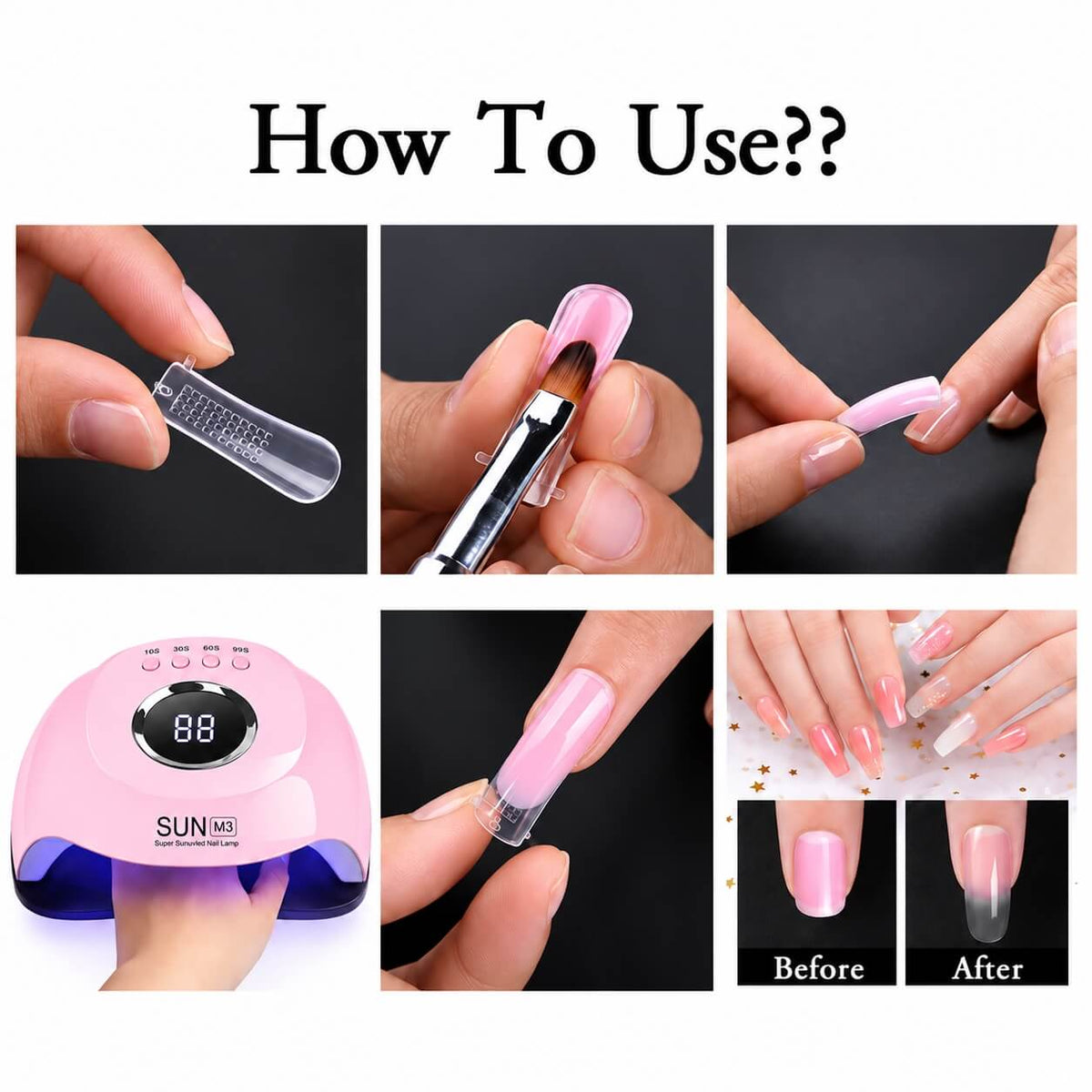 Upper Dual Nail Forms #3 for Acrygel and Polygel, 120pcs