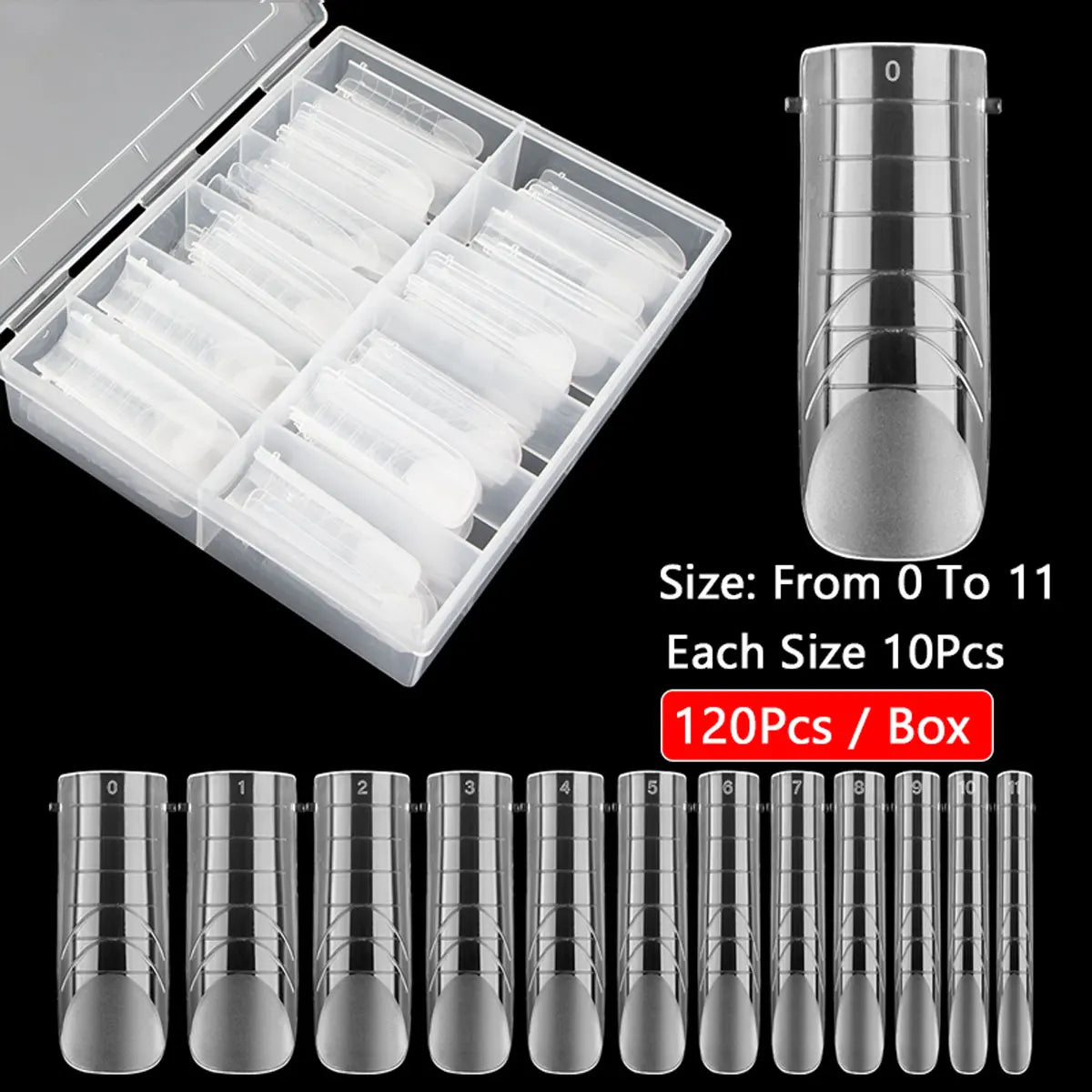 Upper dual nail forms #3 for acrygel and polygel, 120 pcs in a box