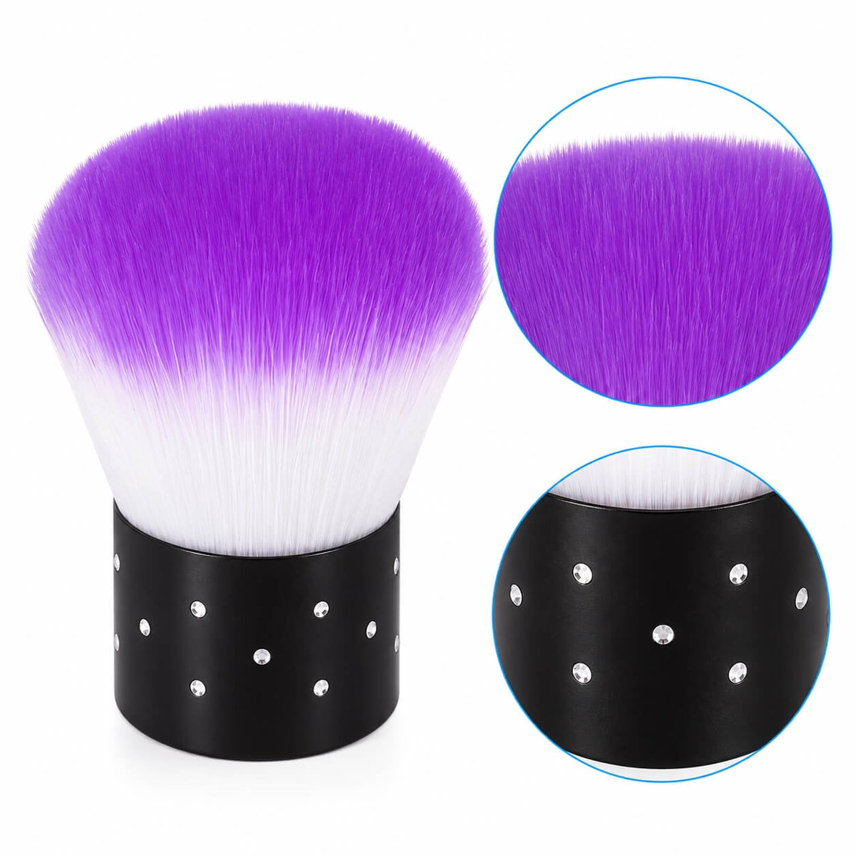 Purple and white manicure dust brush, 1 pc