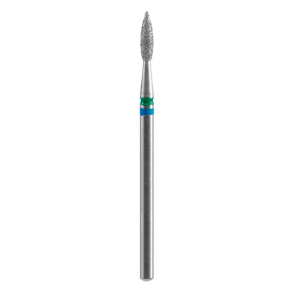 STALEKS Diamond Nail Drill Bit DUO Pointed Flame FA11BG021/8, Blue-Green, 2.1/8mm