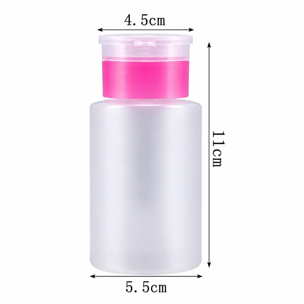 Empty pump dispenser bottle, 150ml (5oz), translucent with black collar