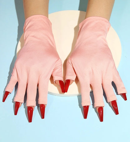 UV protection nail gloves with exposed fingertips