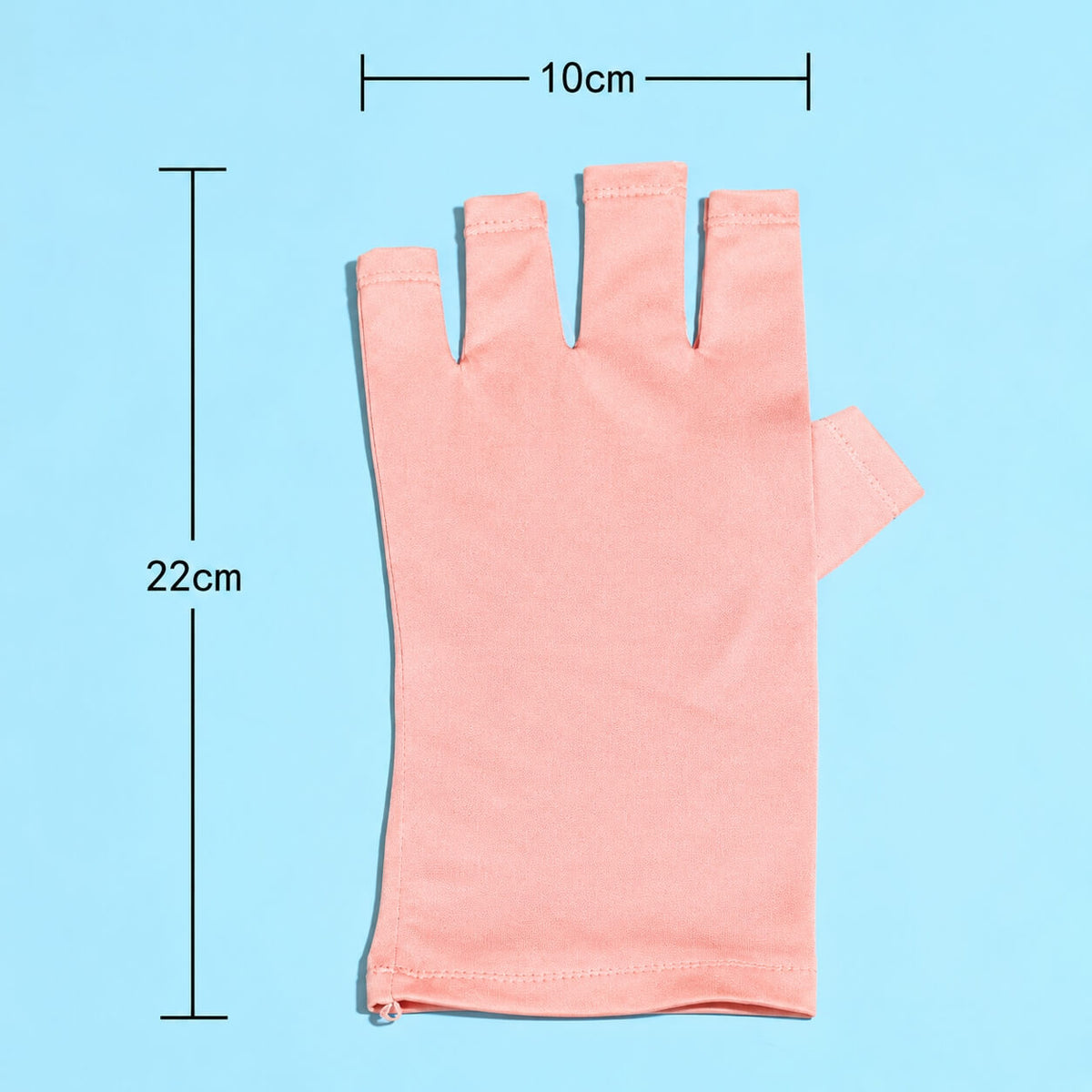 Fingerless gloves for UV LED gel manicure lamp