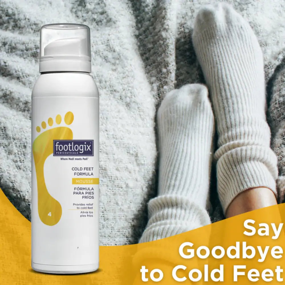 Non-greasy foot mousse for chronically cold feet by Footlogix