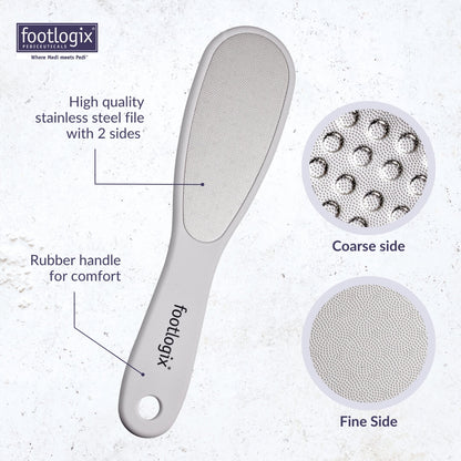 Footlogix double-sided rubberized handle nail file coarse/fine