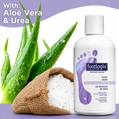 Footlogix pH balanced foot soak bottle front view