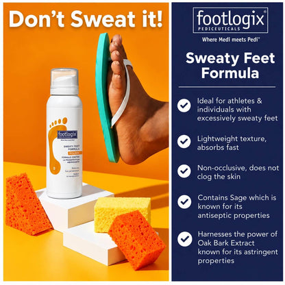 Footlogix Sweaty Feet Formula with oak bark and sage extract