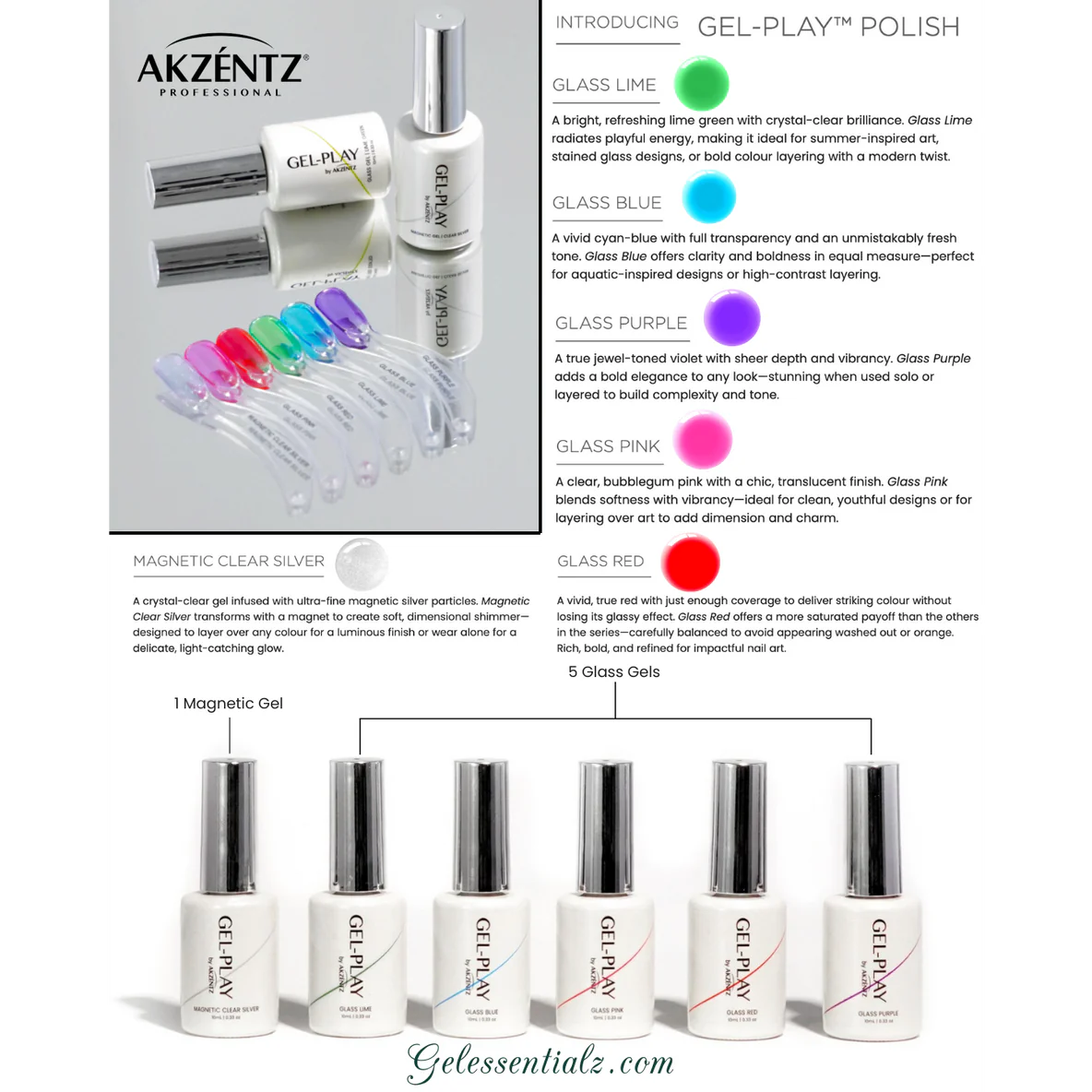 Akzentz - Gel Play Magnetic Clear Silver, 10ml