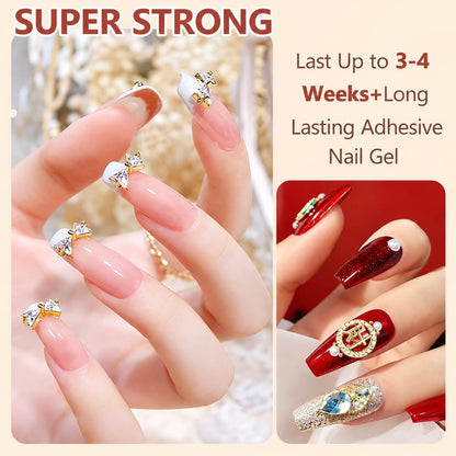 Strong nail charm glue gel by GLOZ, 15 ml, for decorative rhinestone manicures