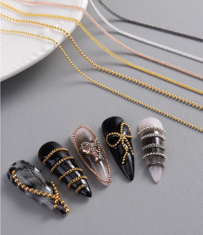 Gold &amp; Silver Nail Chain Set (12 Grids) for Nail Techs