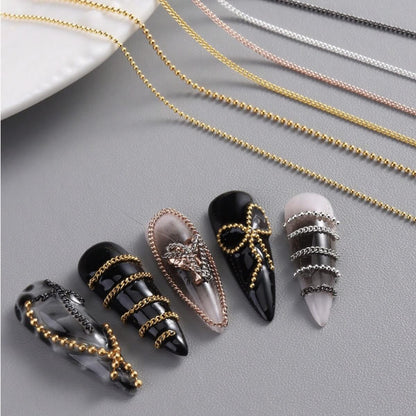 Gold & Silver Nail Art Chain Set