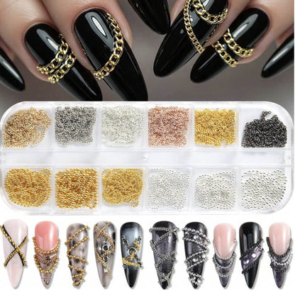 Gold and Silver Nail Design Chains