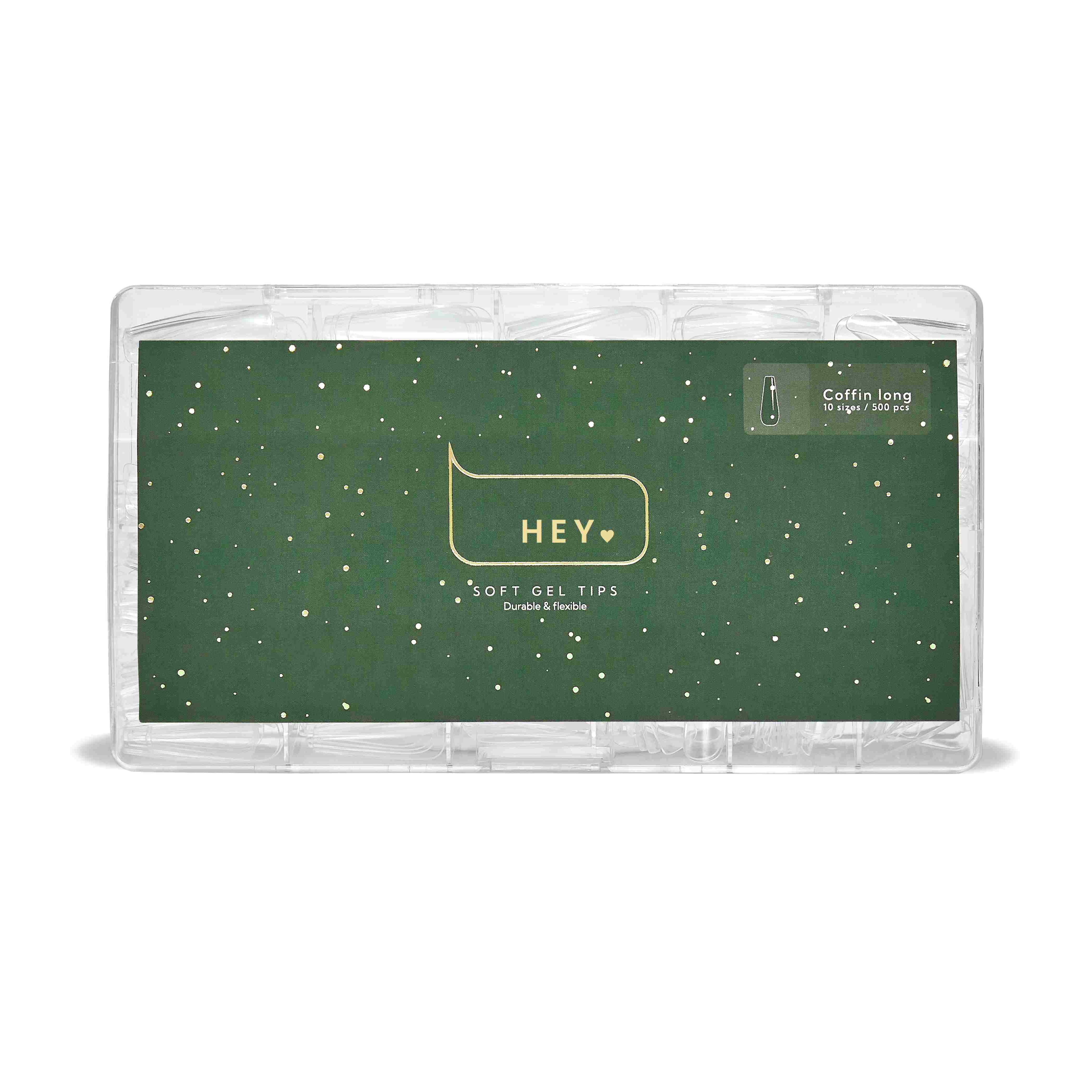 HEYLOVE - Soft Gel Tips Coffin Long, 500pcs