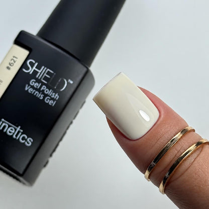 Relive #621 creamy soft gel polish in a black matte bottle