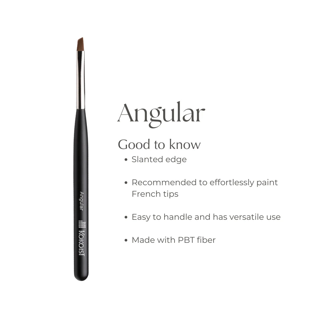 Kokoist Angular Brush, in use painting a French tip