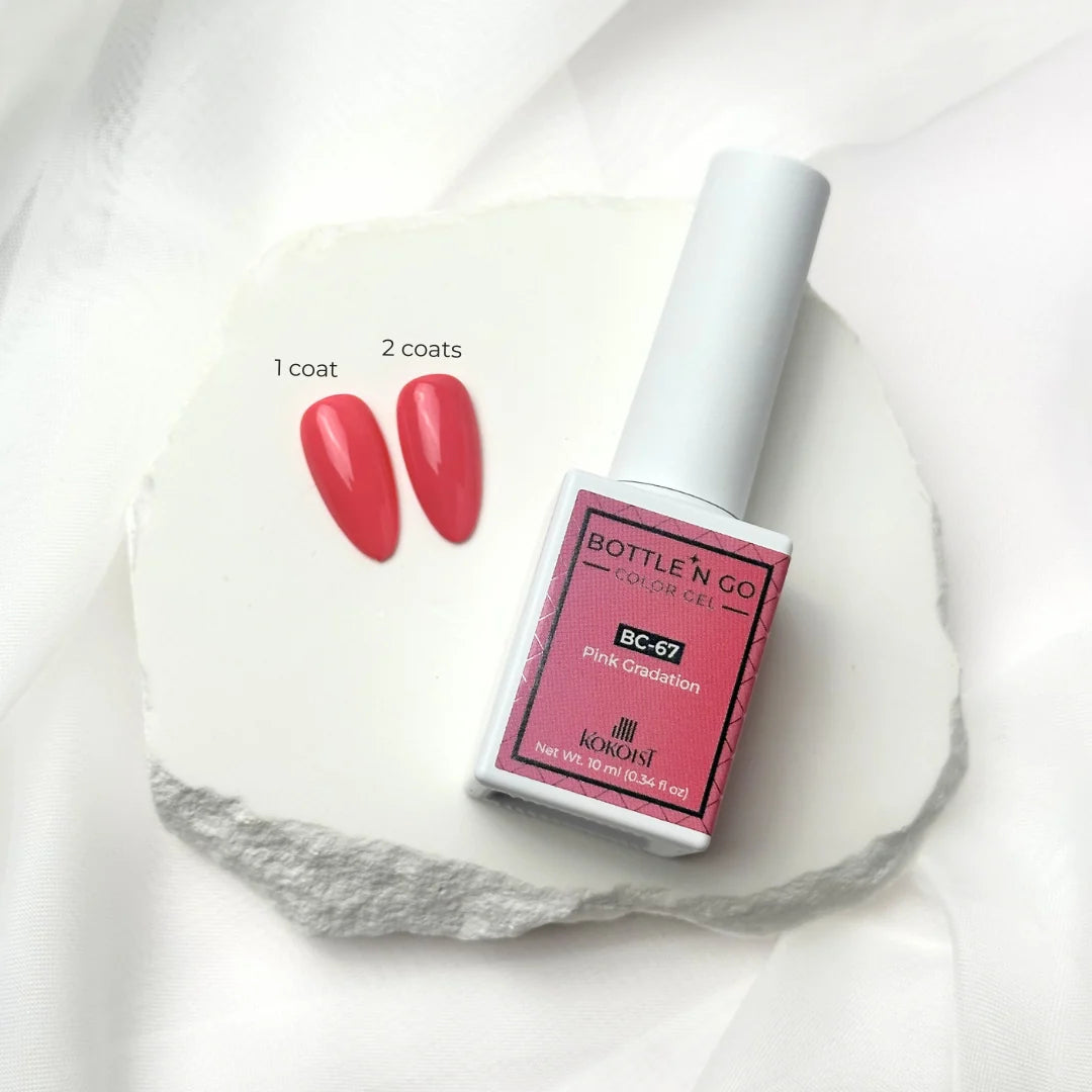 Kokoist Bottle 'N Go BC-67 Pink Gradation, 10ml, gradient nail art application