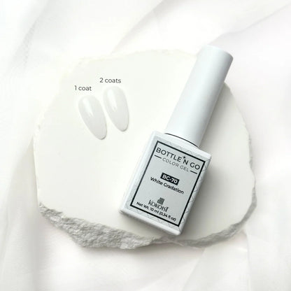 Kokoist Bottle 'N Go BC-70 White Gradation — full manicure, sheer white gradation finish