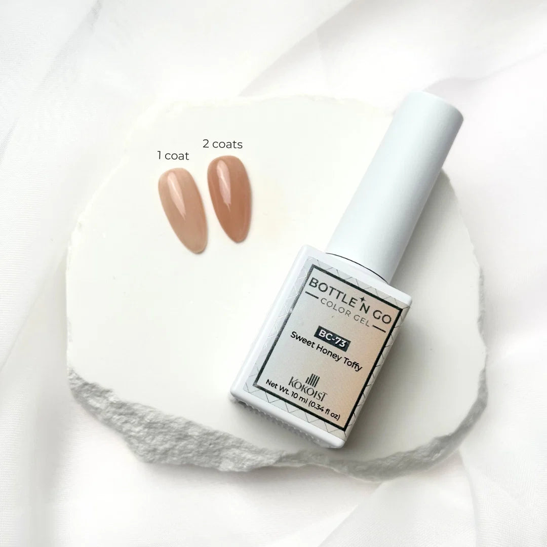 Kokoist Bottle 'N Go BC-73 Sweet Honey Toffy, 10ml, close-up of sheer texture