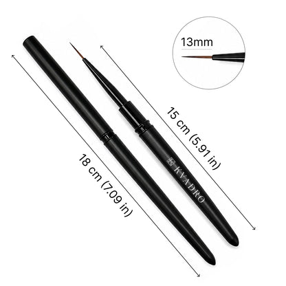 KVADRO Liner Nail Brush, 13mm, with cap removed