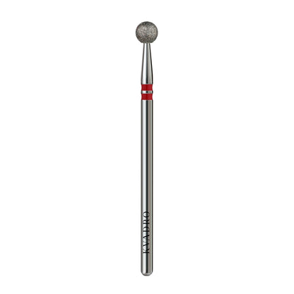 KVADRO Diamond Nail Drill Bit Ball 0.40 mm Red is designed for precise and gentle nail preparation procedures.
