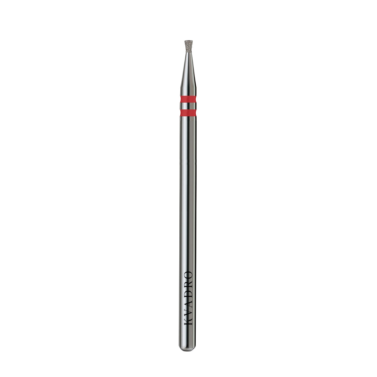 KVADRO Diamond Nail Drill Bit Inverted Cone 0.12 mm Red is designed for delicate and precise nail preparation in professional manicure and pedicure procedures.