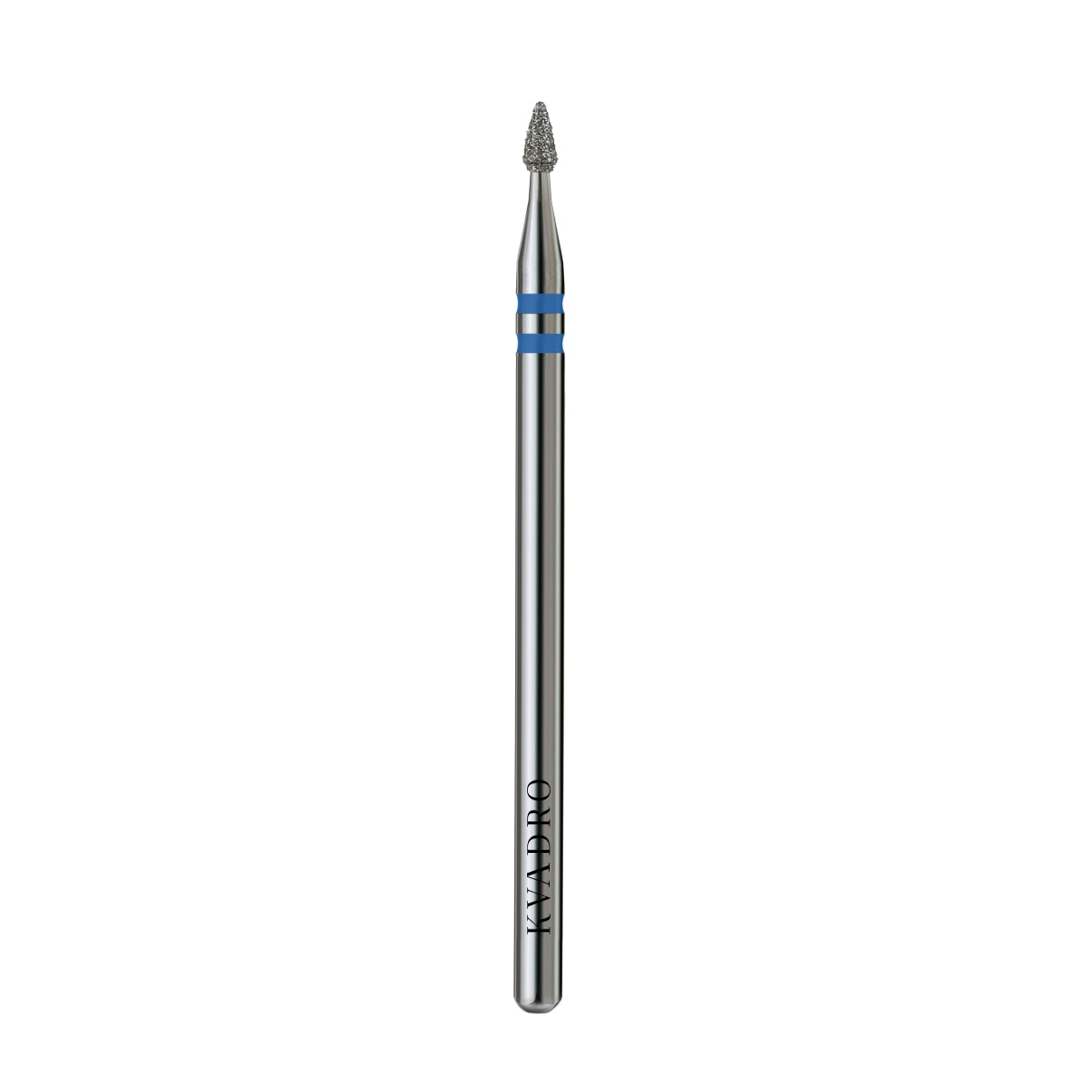 KVADRO Diamond Nail Drill Bit Pointed Cone 0.16 mm Blue is designed for precise and efficient nail preparation in professional manicure and pedicure procedures.