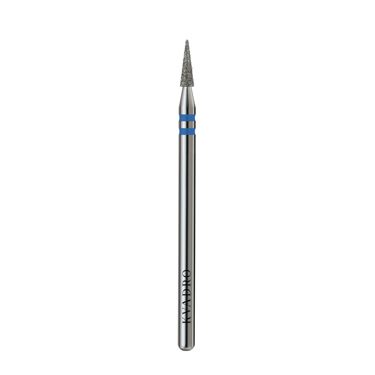  KVADRO Diamond Nail Drill Bit Pointed Cone 0.20 mm Blue is designed for precise and efficient nail preparation in professional manicure and pedicure procedures. 