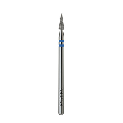  KVADRO Diamond Nail Drill Bit Pointed Cone 0.25 mm Blue is designed for precise and controlled nail preparation in professional manicure and pedicure procedures. 